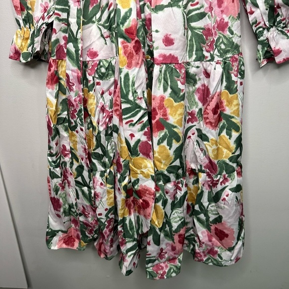 New! Simplee High Waist Lolita Dress Printed Open Back Square Neck Flare - Picture 6 of 13